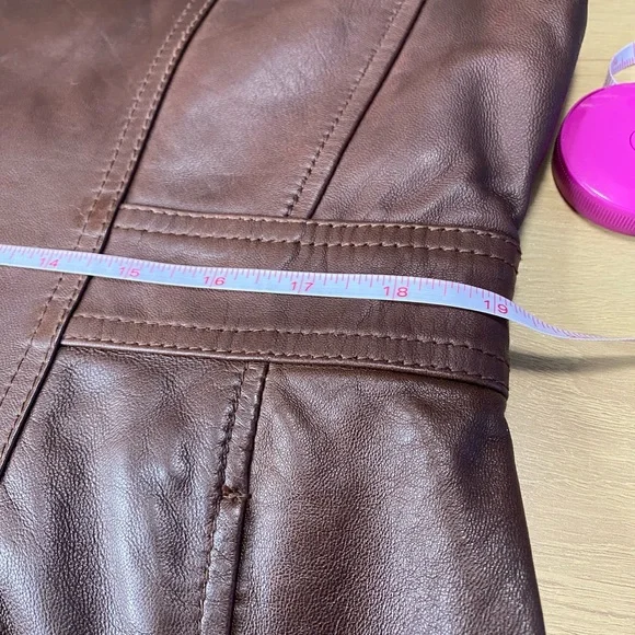 Marc New York By Andrew Mark Brown Real Soft Leather Jacket - Picture 13 of 16